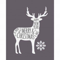 Christmas Deer - Grey (jpeg File Only) 8x10 inch